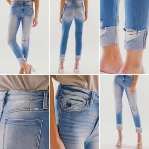 High Rise Cuffed Ankle Skinny Jean